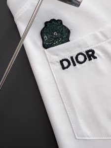 新品高仿精品衣服DIOR圓領短袖T恤純棉 白色