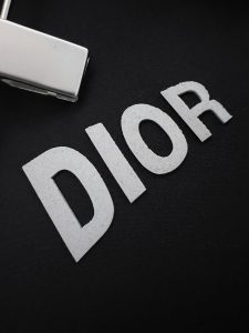 DIOR高仿精品衣服圓領段總純棉T恤 黑色