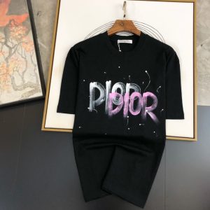 DIOR迪奧高仿衣服夏季印花短袖圓領T恤男女同款 白色