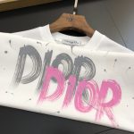 DIOR迪奧高仿衣服夏季印花短袖圓領T恤男女同款 白色