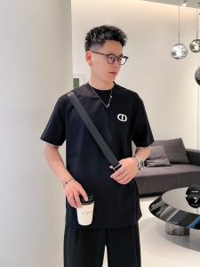 DIOR高端潮牌專櫃同步男裝圓領短袖T恤 高仿