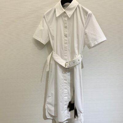 高仿2024夏季新品DIOR翻領短袖連衣裙