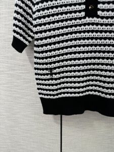 撞色領口高品質DIOR精品原單A貨條紋T恤
