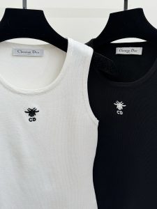 DIOR高仿蜜蜂刺繡無袖背心上衣