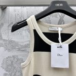 2024新品上架DIOR高仿衣服條紋無袖背心連衣裙 純棉材質