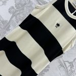 2024新品上架DIOR高仿衣服條紋無袖背心連衣裙 純棉材質