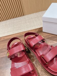 DIOR迪奧頂級原單莆田鞋休閒運動鞋涼鞋 朱紅色