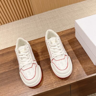 頂級原單女款小白色DIOR真皮鞋子 男女同款