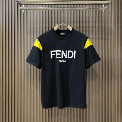 Fendi芬迪高仿最高版本純棉印花logo短袖T恤 專櫃同步男裝