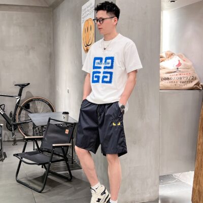 專櫃同步 男女同款 高仿芬迪Fendi五分休閒褲 短褲 男裝
