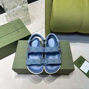 GucciA貨情侶款涼鞋 藍色