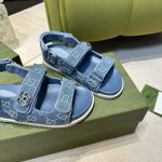 GucciA貨情侶款涼鞋 藍色