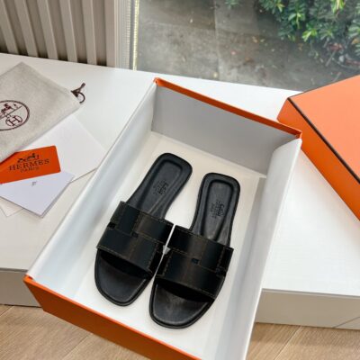 頂級高仿G042H家 2024春夏新款 HERMES涼鞋 專櫃同步 黑色