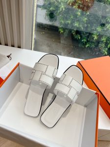春夏2024新品高仿愛馬仕HERMES女士涼鞋 白色
