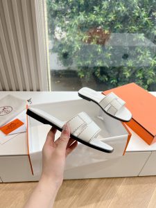 春夏2024新品高仿愛馬仕HERMES女士涼鞋 白色