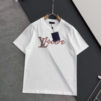 頂級高仿路易威登LV印花純棉圓領短袖T恤 夏季新品