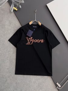 頂級高仿路易威登LV印花純棉圓領短袖T恤 夏季新品