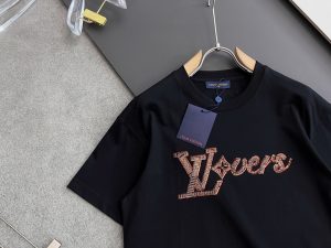 頂級高仿路易威登LV印花純棉圓領短袖T恤 夏季新品