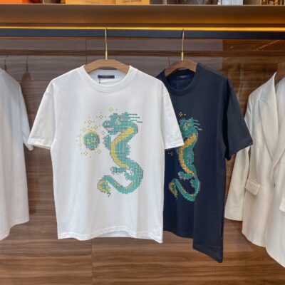 頂級奢侈品服裝歐美大牌高仿LV春夏新品純棉圓領短袖T恤