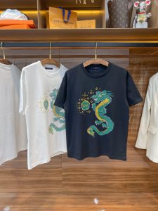 頂級奢侈品服裝歐美大牌高仿LV春夏新品純棉圓領短袖T恤