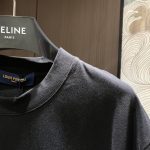 頂級奢侈品LV路易威登刺繡純棉短袖圓領T恤 黑色