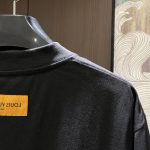 頂級奢侈品LV路易威登刺繡純棉短袖圓領T恤 黑色
