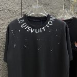 新款上市頂級原單路易威登春夏新品印花短袖T恤 黑色