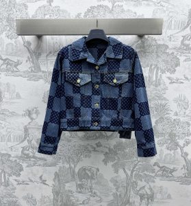 Louis Vuitton2024新品高仿盤棋格外套全棉材質翻領格子外套