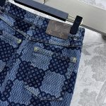 高仿LV衣服新品上架盤棋格直筒牛仔褲定制面料
