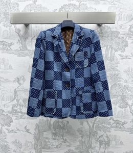 LV高仿盤棋格設計經典全棉西裝男裝西服外套
