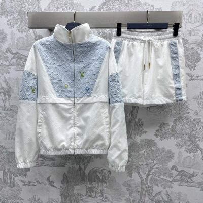 高仿LV路易威登新品拼接牛仔防曬服套裝女裝經典品