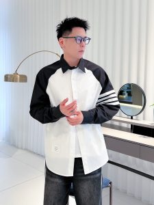 THOMBROWNETB撞色設計男裝高仿衣服長袖襯衣