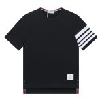Thom Browne經典設計高仿男裝休閒圓領短袖黑色T恤
