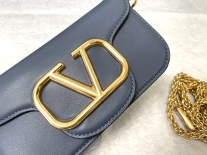 専櫃複刻VALENTINO華倫天奴包包 Garavani LOCÒ小號小牛皮手袋 灰色
