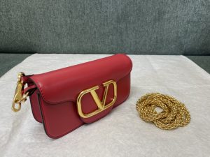 専櫃複刻VALENTINO華倫天奴包包 Garavani LOCÒ小號小牛皮手袋 紅