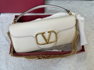 原單複刻VALENTINO華倫天奴包包 VLOGO SIGNATURE LOCÒ小牛皮手袋 白