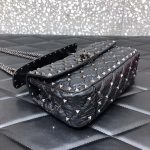 高仿VALENTINO華倫天奴包包 ROCKSTUD SPIKE小號軟牛革手袋 黑色