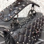 高仿VALENTINO華倫天奴包包 ROCKSTUD SPIKE小號軟牛革手袋 黑色