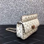 高仿VALENTINO華倫天奴包包 ROCKSTUD SPIKE小號軟牛革手袋 白色