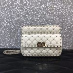 高仿VALENTINO華倫天奴包包 ROCKSTUD SPIKE小號軟牛革手袋 白色