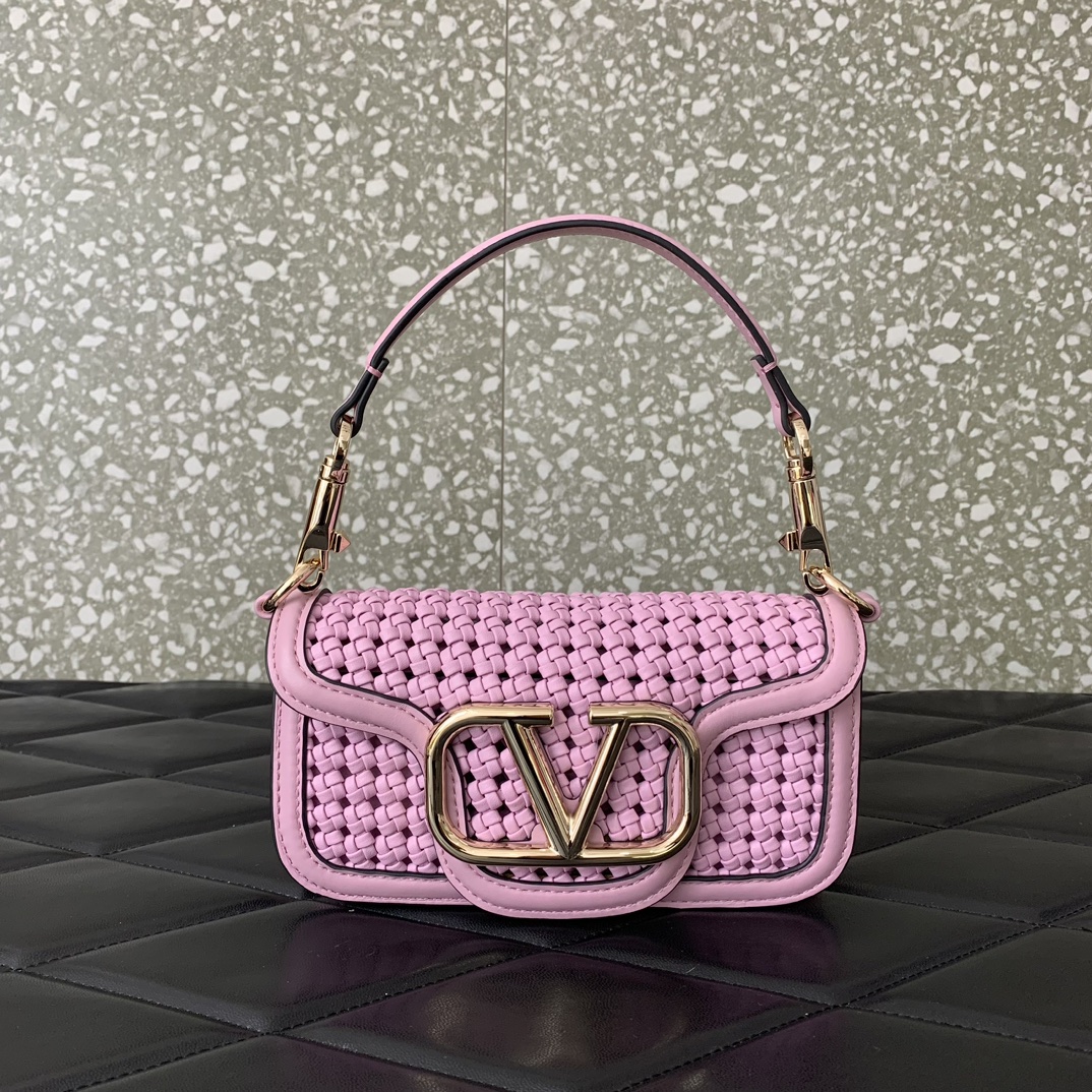 VALENTINO202406141700002.jpg 原單VALENTINO華倫天奴包包 Loco定製編織小牛皮手袋 粉色