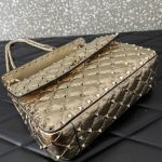 原單複刻VALENTINO華倫天奴包包 ROCKSTUD SPIKE中號軟牛革手袋 金色