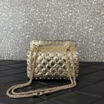 高仿原單VALENTINO華倫天奴包包 ROCKSTUD SPIKE小號軟牛革手袋 金色