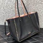 1比1原單VALENTINO華倫天奴包包 ROCKSTUD TOTE BAG雙面購物包 黑-粉