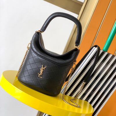 一比一高仿YSL聖羅蘭包包 GABY MINI BUCKET小羊皮水桶袋