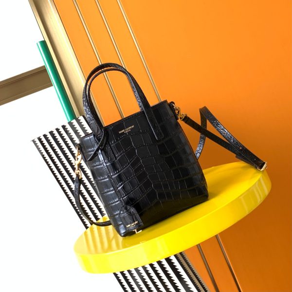 高仿YSL聖羅蘭包包 saint laurent paris鱷魚皮壓紋皮革迷你toy購物袋