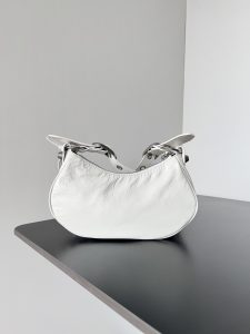専櫃複刻balenciaga巴黎世家 Le Cagole加小號白色細紋羊皮革單肩包