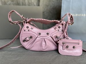 高仿BALENCIAGA巴黎世家 LE CAGOLE單肩包 加小號油蠟櫻花粉