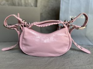 高仿BALENCIAGA巴黎世家 LE CAGOLE單肩包 加小號油蠟櫻花粉