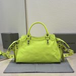 複刻高仿BALENCIAGA巴黎世家 Neo Cagole 細紋牛皮革手提包 中號亮藍
